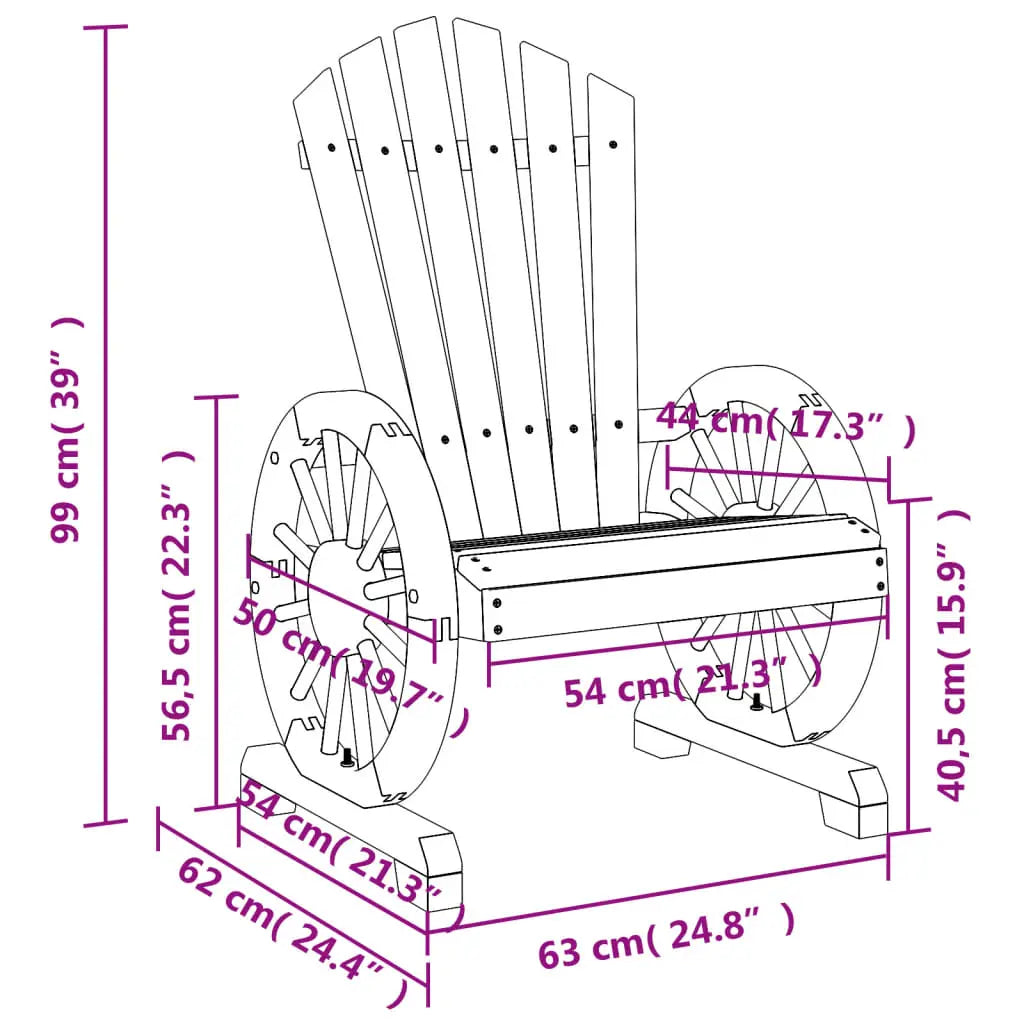 Packs 2 chaises style Adirondack en bois de sapin beige - Photo 10