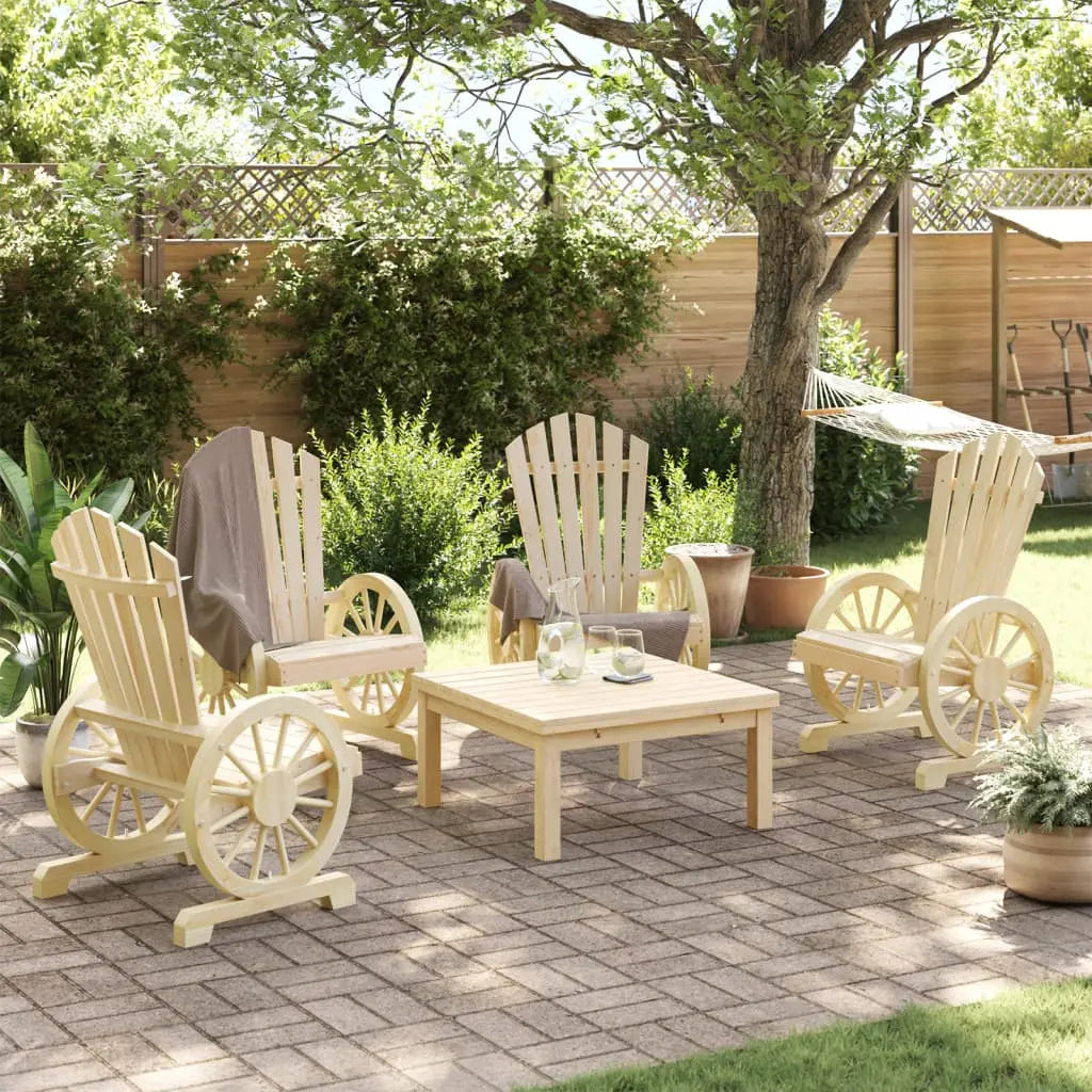 Packs 4 chaises style Adirondack en bois de sapin beige - Photo 3
