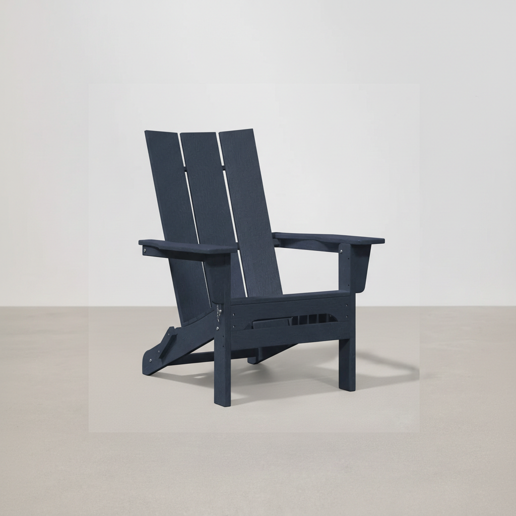 Chaise de jardin style Adirondack pliable en résine bleu marine - Club Adirondack photo 1