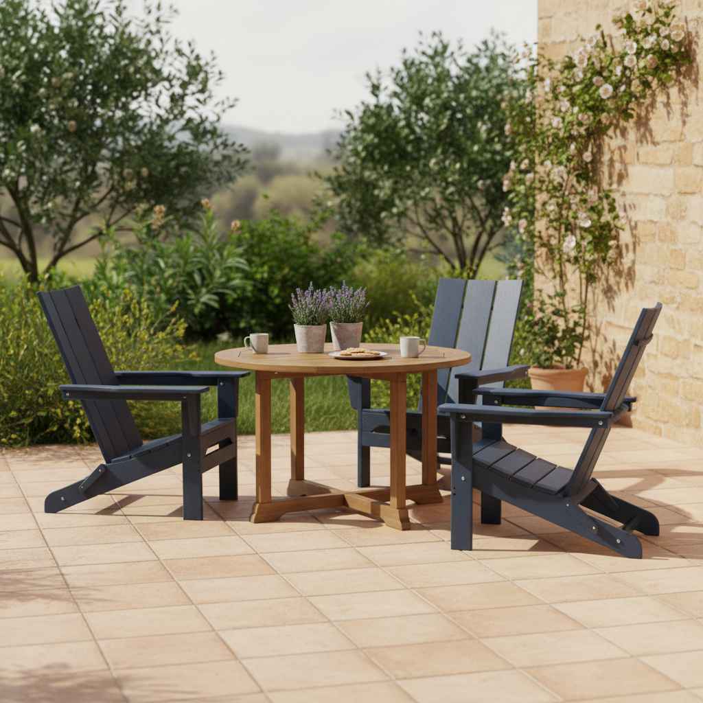 Chaise de jardin style Adirondack pliable en résine bleu marine - Club Adirondack photo 7
