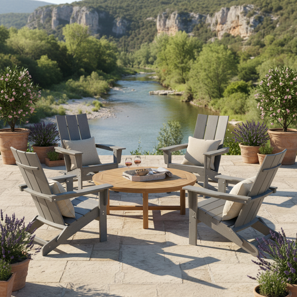 Chaise de jardin style Adirondack pliable en résine gris - Club Adirondack photo 7
