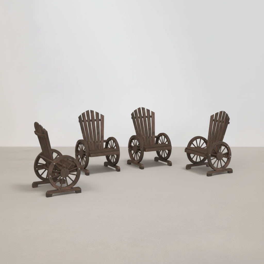 Packs 4 chaises style Adirondack en bois de sapin marron - Club Adirondack photo 1