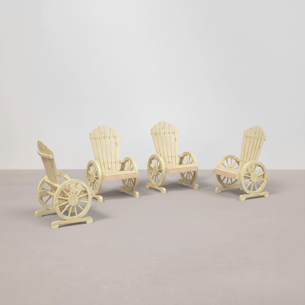 Packs 4 chaises style Adirondack en bois de sapin beige - Club Adirondack photo 1