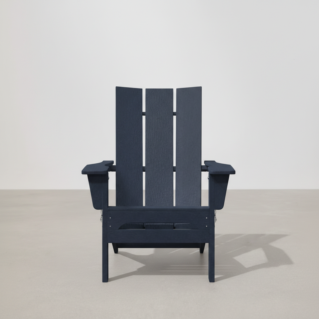 Chaise de jardin style Adirondack pliable en résine bleu marine - Club Adirondack photo 2