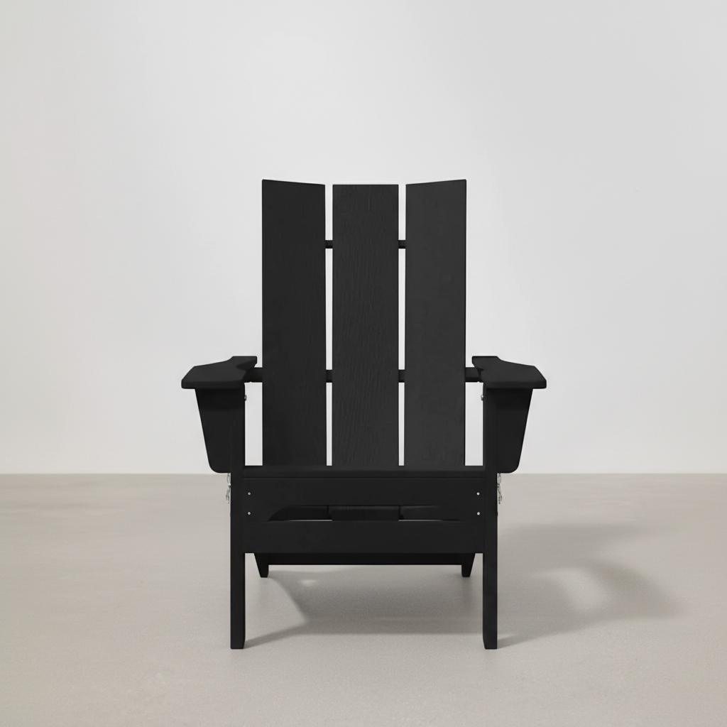 Chaise de jardin style Adirondack pliable en résine noir - Club Adirondack photo 3
