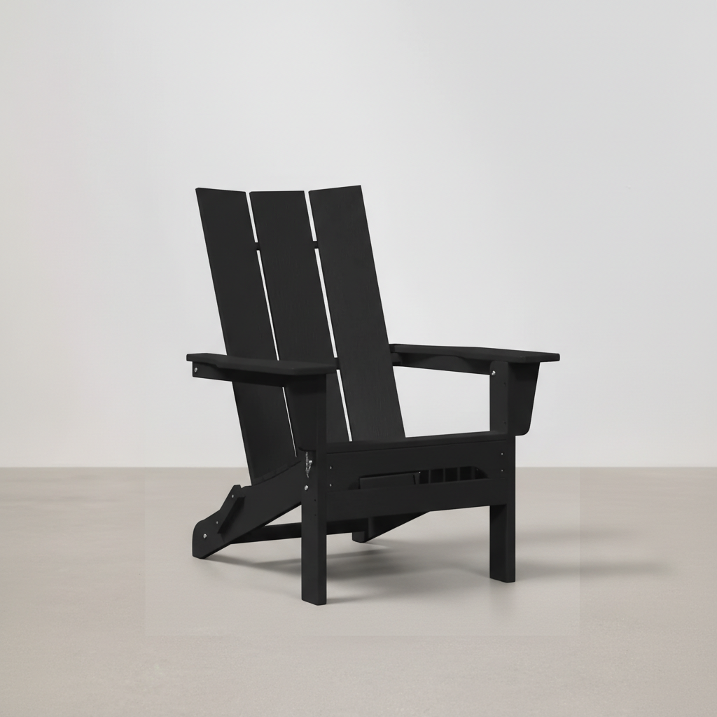 Chaise de jardin style Adirondack pliable en résine noir - Club Adirondack photo 1