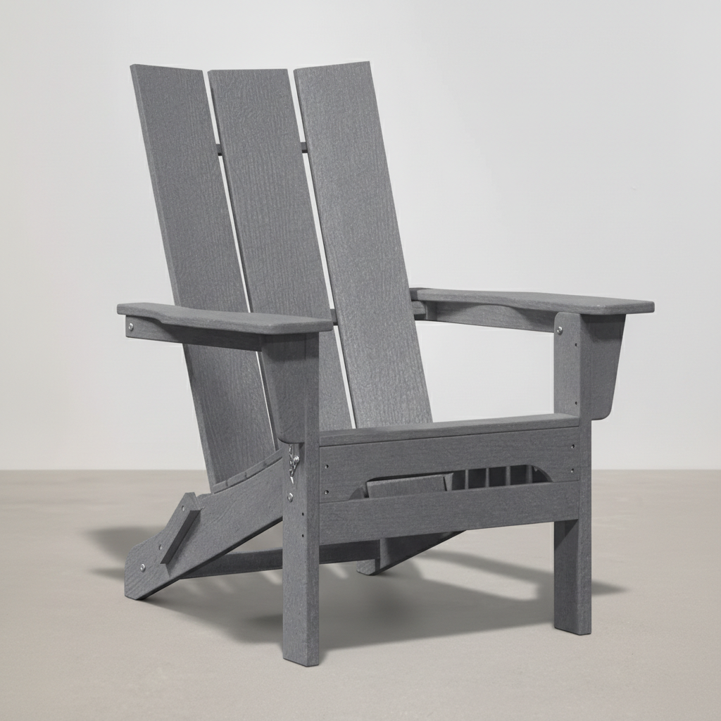 Chaise de jardin style Adirondack pliable en résine gris - Club Adirondack photo 1