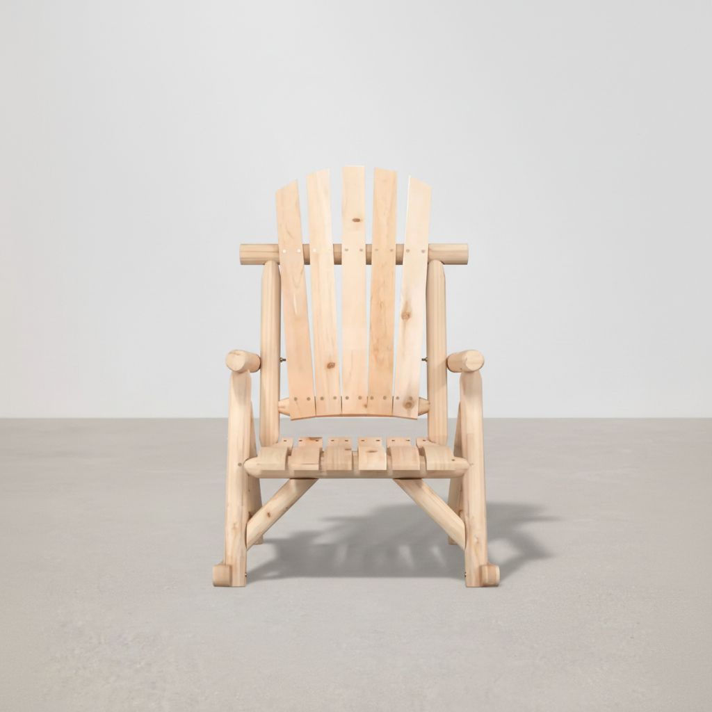 Chaise de jardin à bascule style Adirondack en bois massif d'épicéa beige - Club Adirondack photo 3