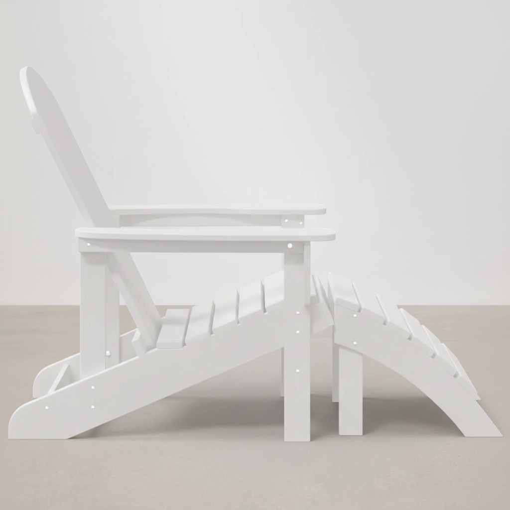 Chaise de jardin Adirondack + repose-pieds en Résine blanc - Club Adirondack photo 4