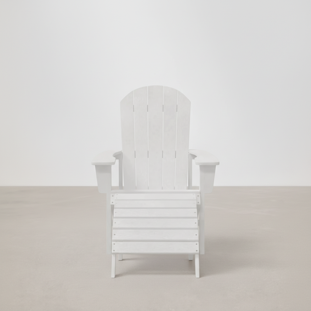 Chaise de jardin Adirondack + repose-pieds en Résine blanc - Club Adirondack photo 5