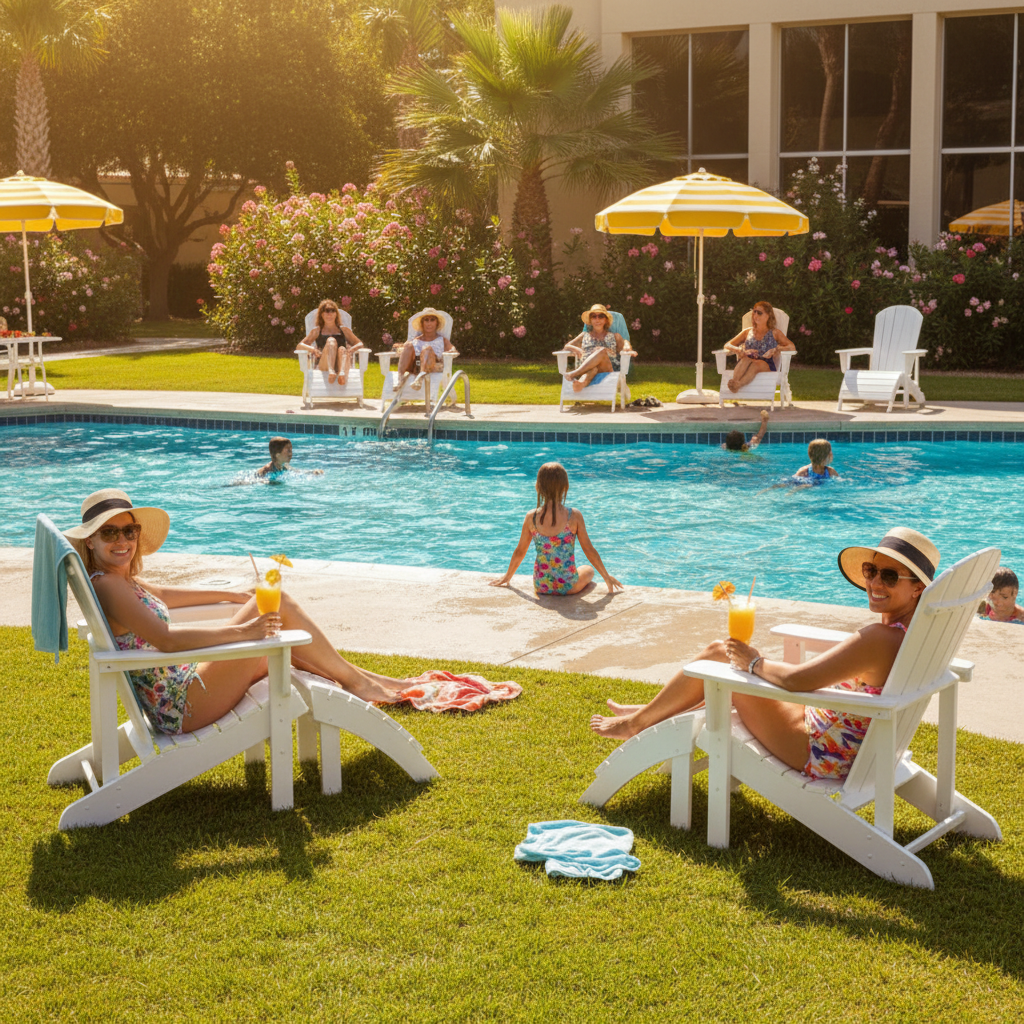 Chaise de jardin Adirondack + repose-pieds en Résine blanc - Club Adirondack photo 2