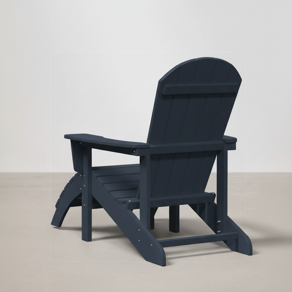 Chaise de jardin Adirondack + repose-pieds en Résine bleu marine - Club Adirondack photo 5