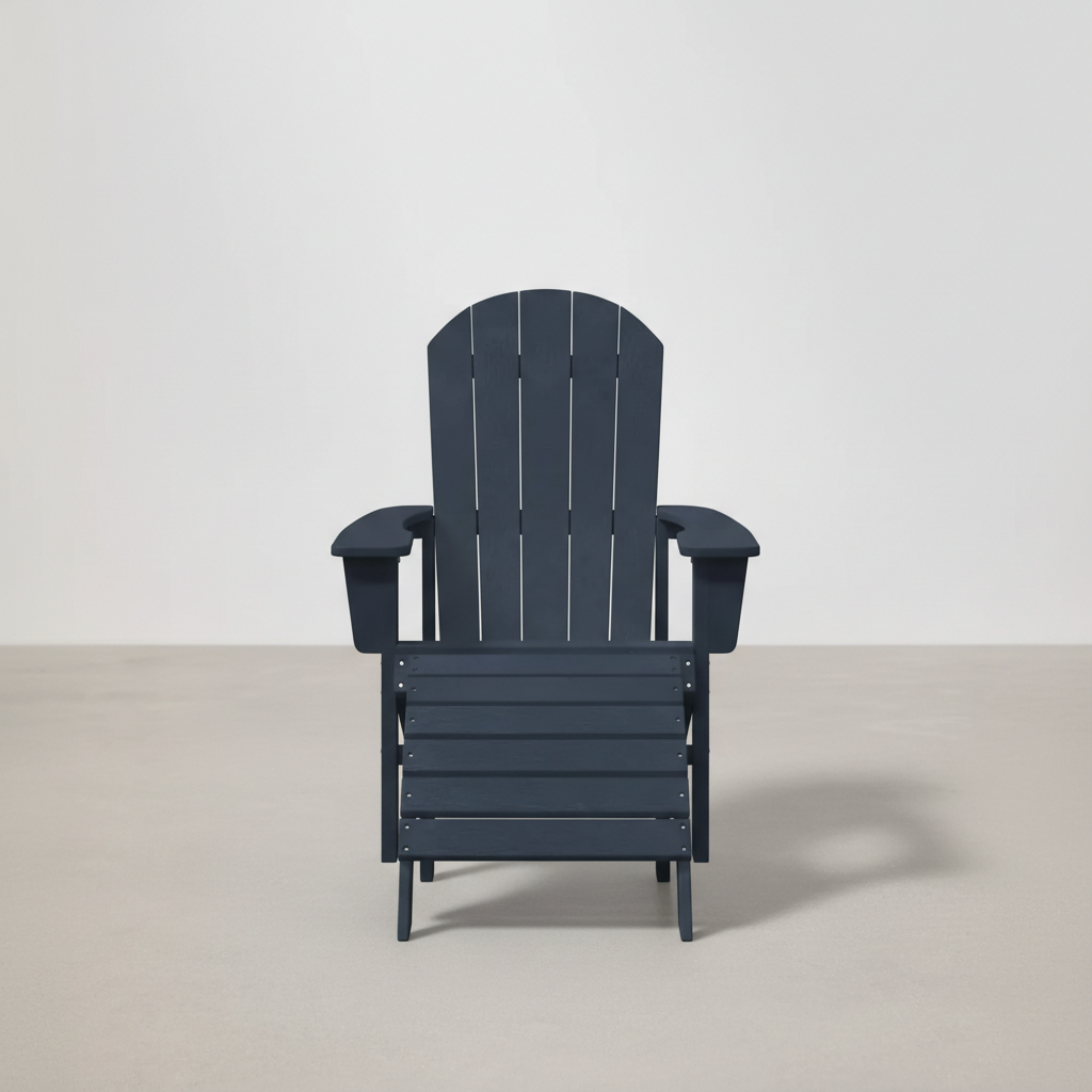 Chaise de jardin Adirondack + repose-pieds en Résine bleu marine - Club Adirondack photo 3