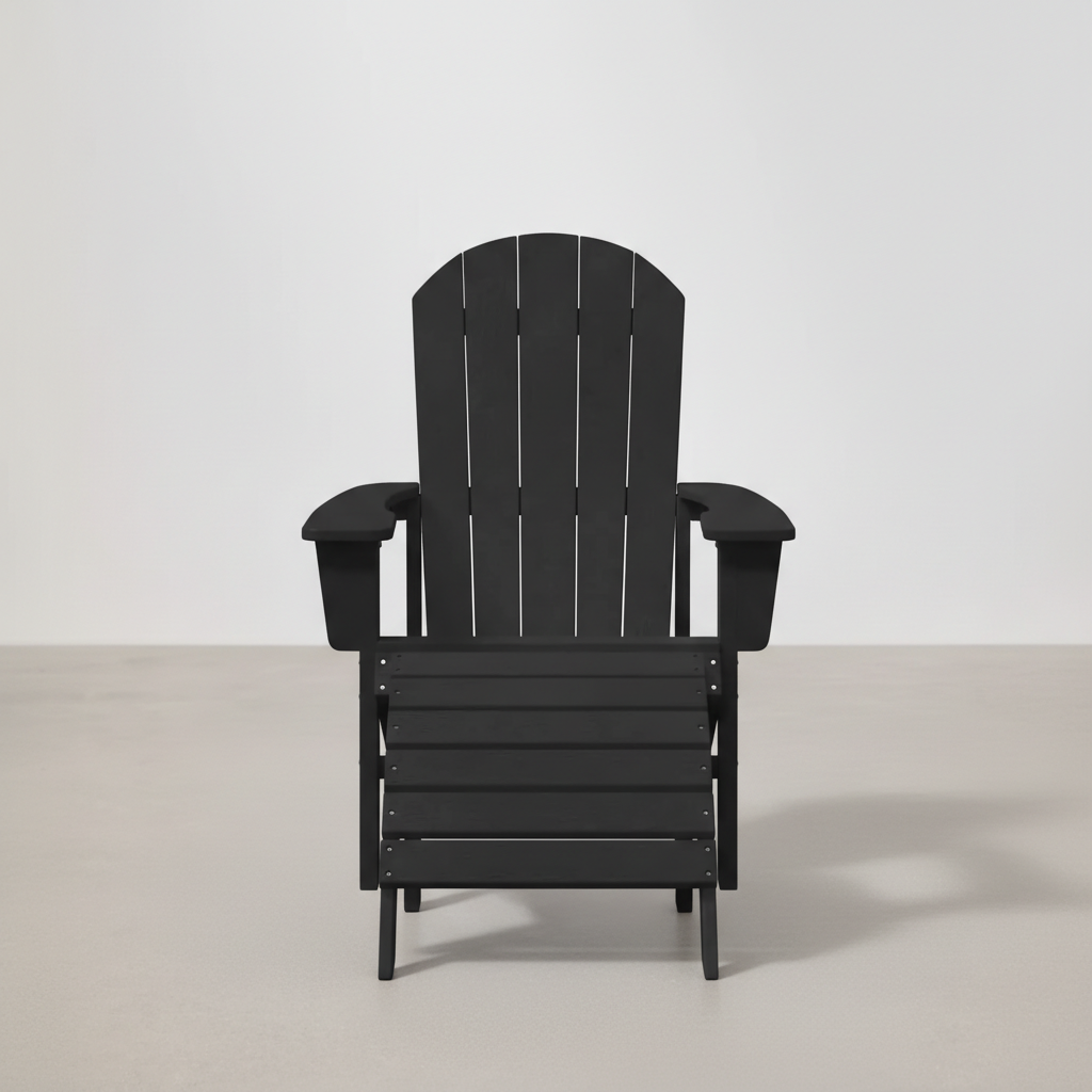 Chaise de jardin Adirondack + repose-pieds en Résine noir - Club Adirondack photo 3