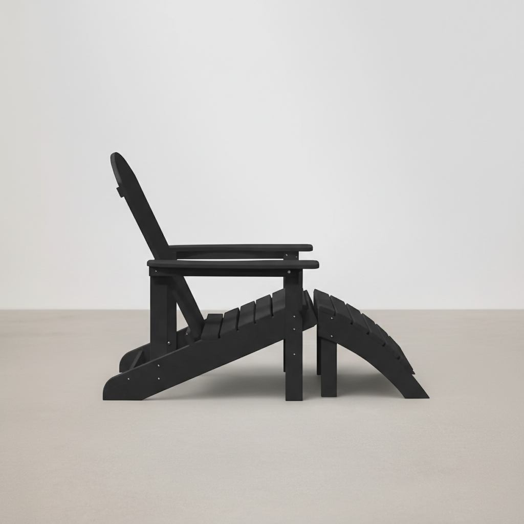 Chaise de jardin Adirondack + repose-pieds en Résine noir - Club Adirondack photo 4