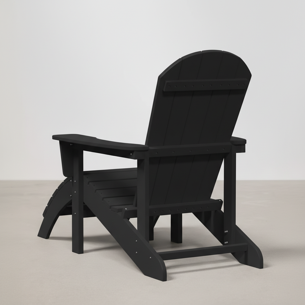 Chaise de jardin Adirondack + repose-pieds en Résine noir - Club Adirondack photo 5