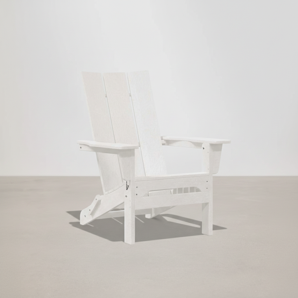 Chaise de jardin style Adirondack pliable en résine blanc - Club Adirondack photo 1