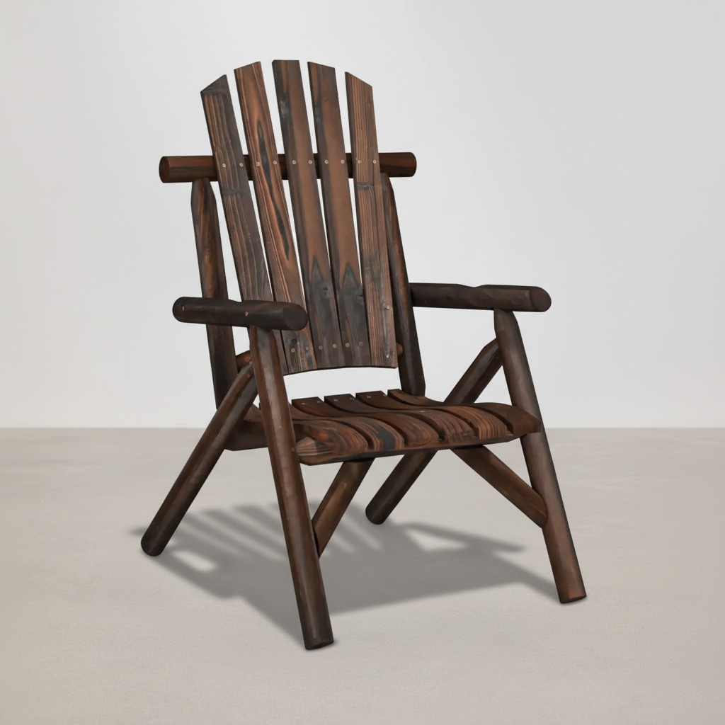 Chaise de jardin à bascule style Adirondack en bois massif d'épicéa marron - Club Adirondack photo 1