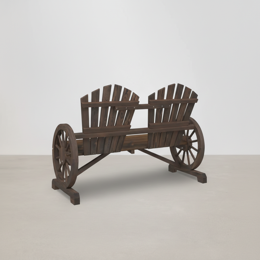 Banc de jardin 2 places style Adirondack en bois de sapin marron - Club Adirondack photo 2