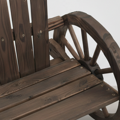 Banc de jardin 2 places style Adirondack en bois de sapin marron - Club Adirondack photo 4