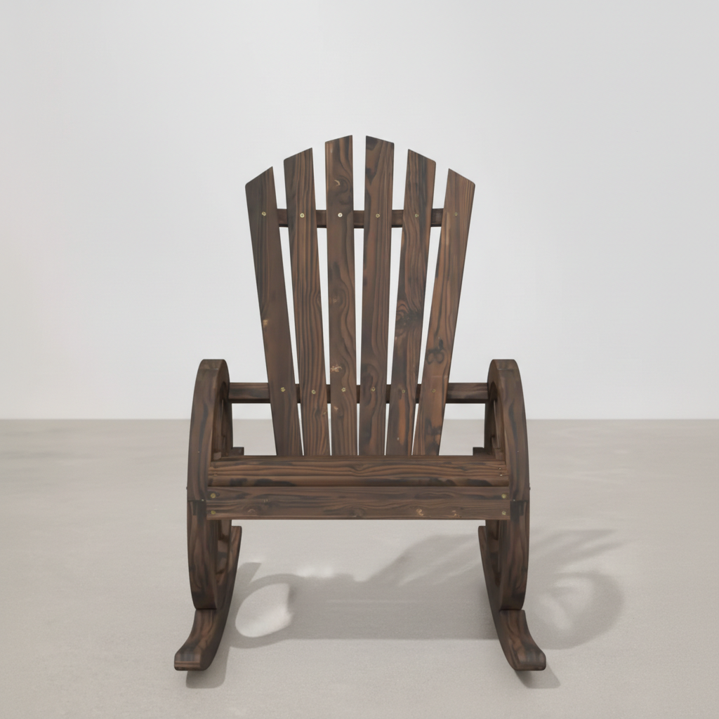 Chaise à bascule style Adirondack en bois de sapin marron - Club Adirondack photo 3