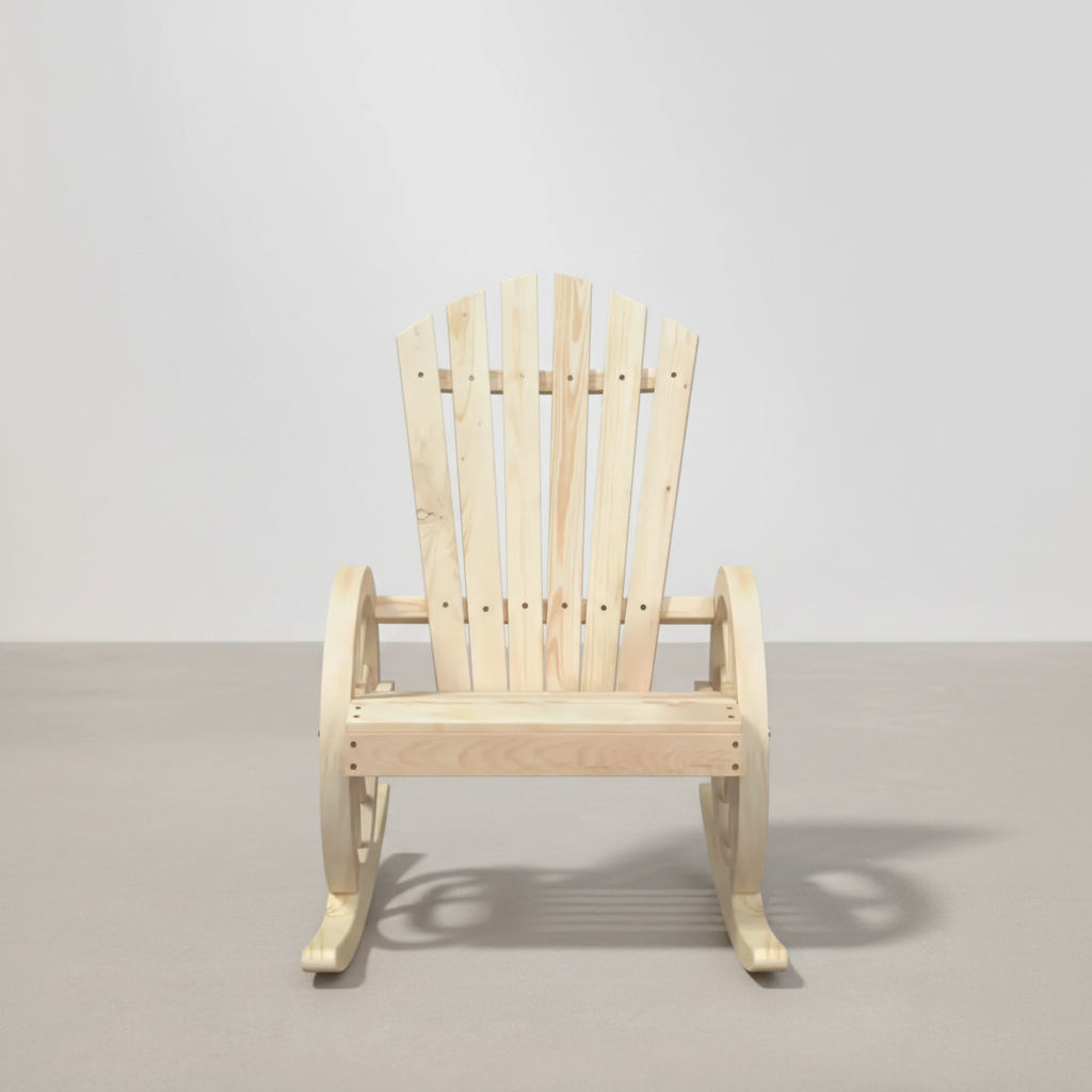 Chaise à bascule style Adirondack en bois de sapin Beige - Club Adirondack photo 2