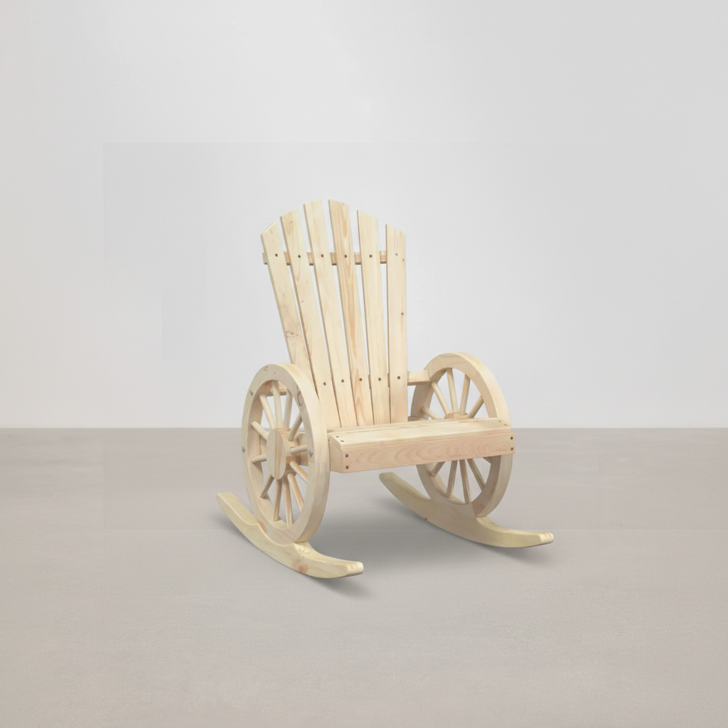 Chaise à bascule style Adirondack en bois de sapin Beige - Club Adirondack photo 3