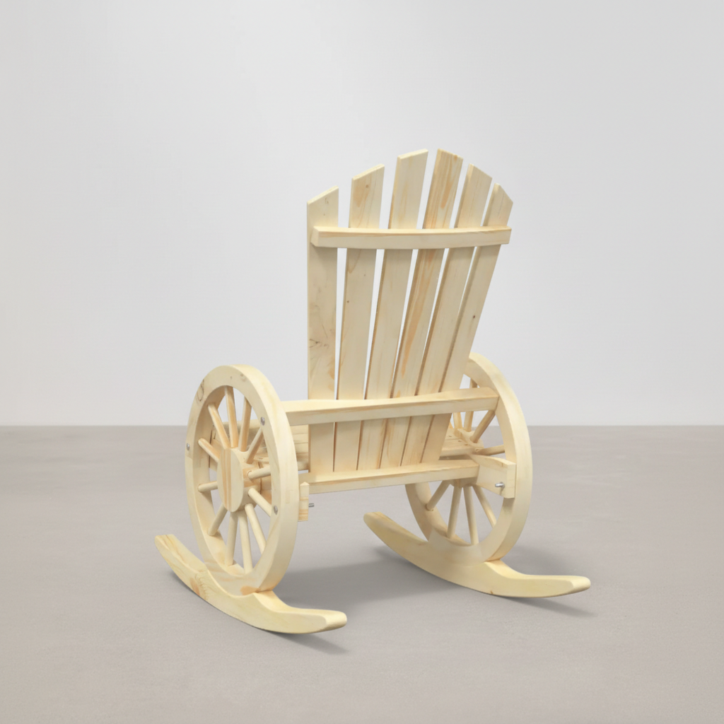 Chaise à bascule style Adirondack en bois de sapin Beige - Club Adirondack photo 4