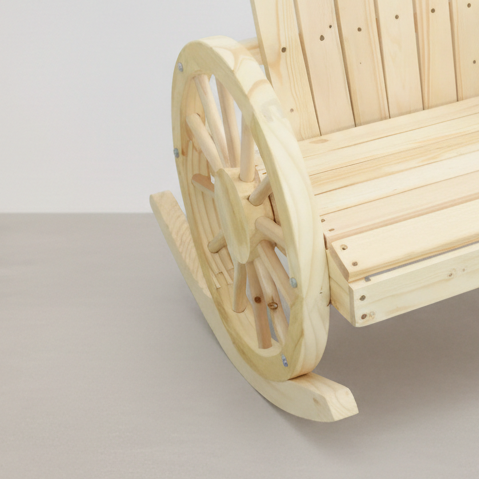 Chaise à bascule style Adirondack en bois de sapin Beige - Club Adirondack photo 6