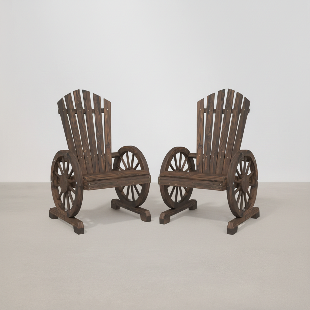 Packs 2 chaises style Adirondack en bois de sapin marron - Club Adirondack photo 1