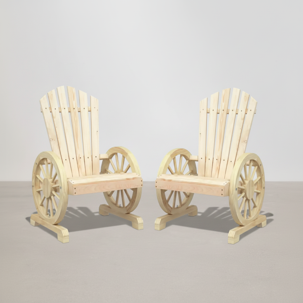 Packs 2 chaises style Adirondack en bois de sapin beige - Club Adirondack photo 1