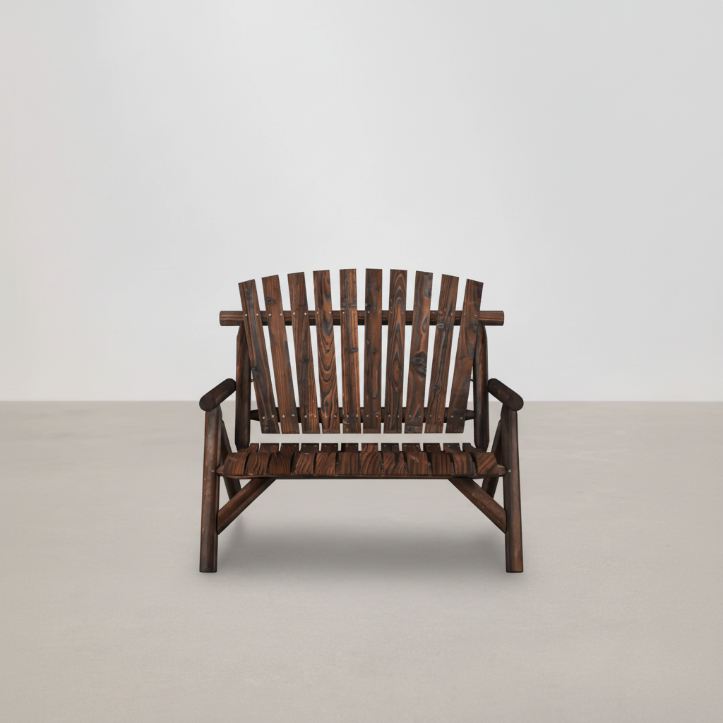 Banc de jardin 2 places style Adirondack en bois d'épicéa marron - Club Adirondack photo 2