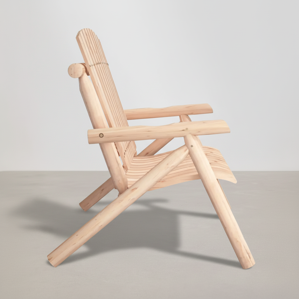 Banc de jardin 2 places style Adirondack en bois d'épicéa beige - Club Adirondack photo 2