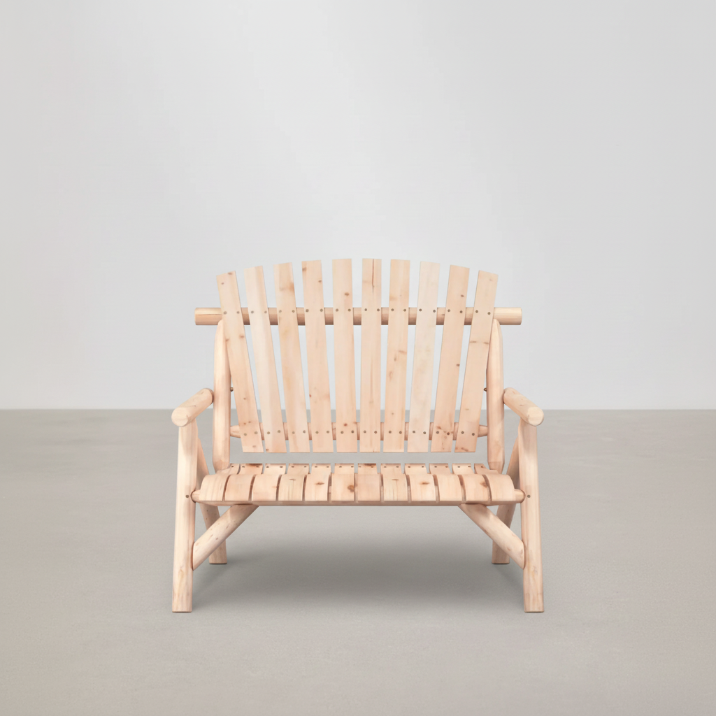 Banc de jardin 2 places style Adirondack en bois d'épicéa beige - Club Adirondack photo 3